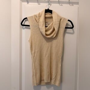 Banana Republic 100% Silk Sleeveless Cowl Neck Knit Sweater - Cream XS